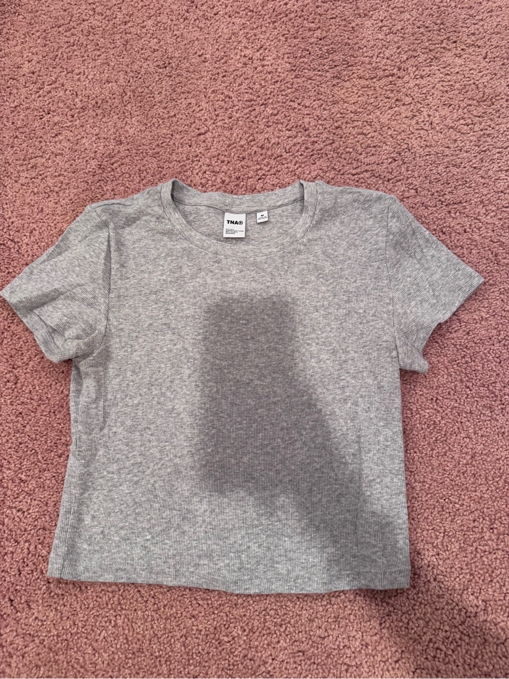 TNA Heather Gray Short Sleeve Ribbed Tee
